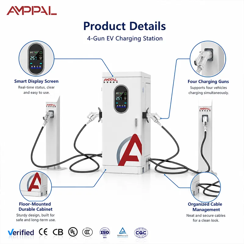160kW Multi-Connector DC Fast EV Charging Station for Commercial Fleets